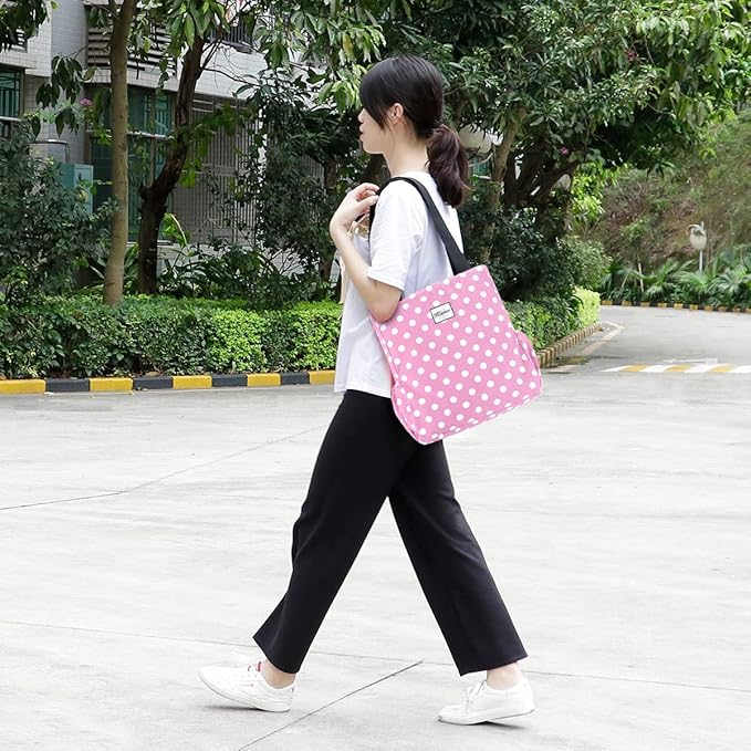 KAMO Floral Tote Bag - Waterproof Lightweight Handbags Travel Shoulder Bag for Hiking Yoga Gym Swimming Travel Beach