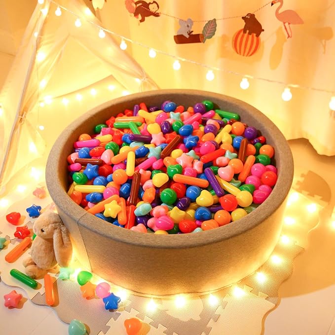 STARBOLO Ball Pit Balls for Toddlers - Colorful 100 Ball Pit Balls Crush Proof Plastic Toy Balls for Toddlers Ball Pits, Ball Pit Play Tent, Baby Pool Water Toys(Rainbow Colors)