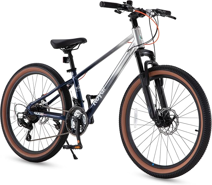 RoyalBaby Kids Mountain Bike for Boys and Girls, Ultra-Light Aluminum 20-26 Inch Wheel Bicycle for 6-14 Years Old Children, 7/21-Speeds Drivetrain