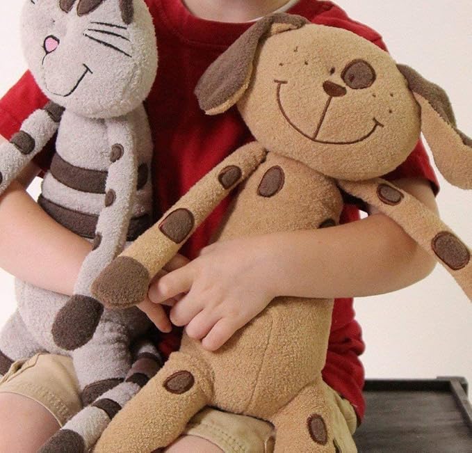 Plush Sitting Brown Peppered Puppy Dog, 15"