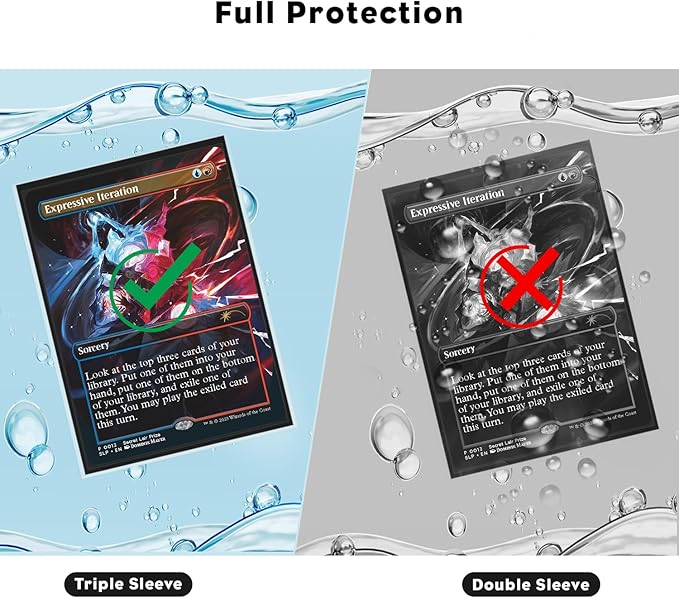 Katomula 100CT Outer Sleeves, Oversize MTG Card Sleeves for Double Sleeving & Triple Sleeving, Clear Matte Card Sleeves for Magic The Gathering & PKM, 69 * 94mm