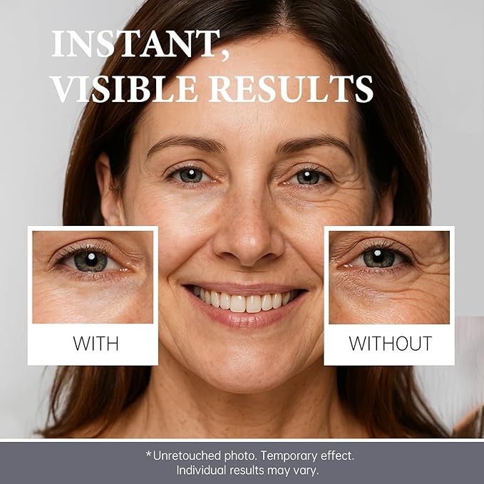 Instant Under Eye Tightener, Instant Firming Temporary Eye Tightener with Brush, Perfection Cream for Fine Lines, Wrinkles & Puffiness, Easy-Wear Formula for All Skin Types