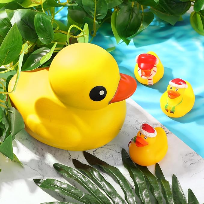 Honoson 6.89 Inch Giant Rubber Duck Big Rubber Duck Large Duckling Bath Toy with Squeaky Sound for Summer Baby Shower Birthday Party Favor Gift(Yellow)