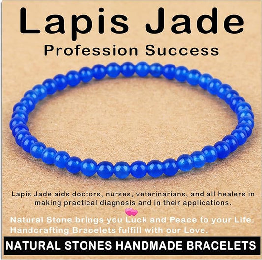 AD Beads Handmade Gemstone Stretch Elastic Bracelet Crystal Healing Reiki Nature's Beauty and Spiritual Essence Unisex