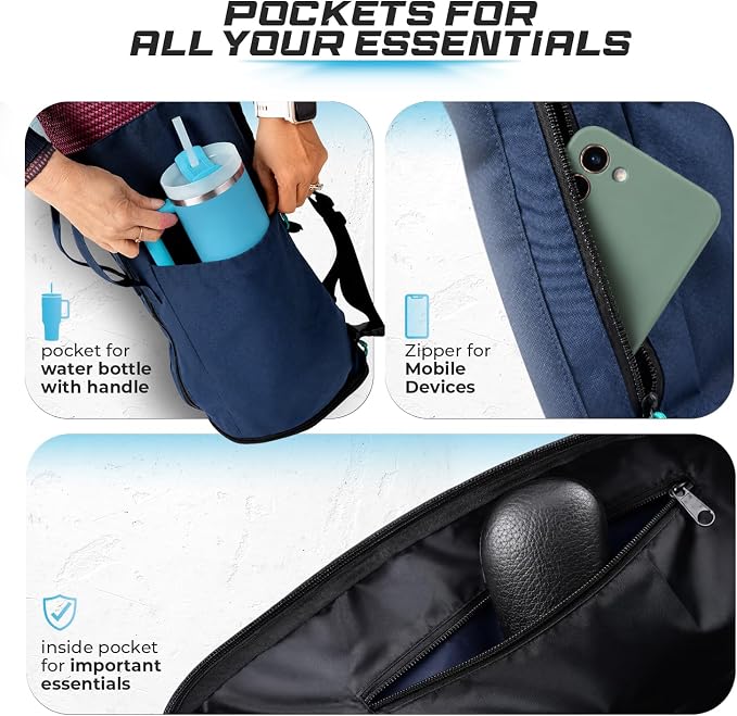 MAGNILAY Yoga Mat Bag - for Women and Men, Yoga Bag with Pockets and Adjustable Strap, Yoga Mat Carrier, Fits Mats Blocks and Yoga Accessories for Workouts, (32" L)