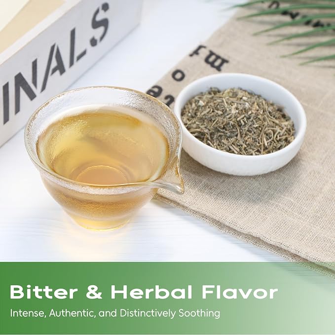 FullChea – Wormwood Herb, 6oz/171g Cut & Sifted Artemisia Absinthium – Pure Dried Wormwood Tea Leaves, No Additives, Resealable Pouch for Freshness – Ideal for Daily Herbal Tea & Traditional Use
