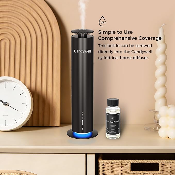 Hotel Diffuser Oil for Waterless Diffusers, Luxurious Relaxing Aromatherapy Scent Essential Oil with Cardamom, Cedar & Sandalwood, 4 Fl Oz, 120 ML, Santal Peace