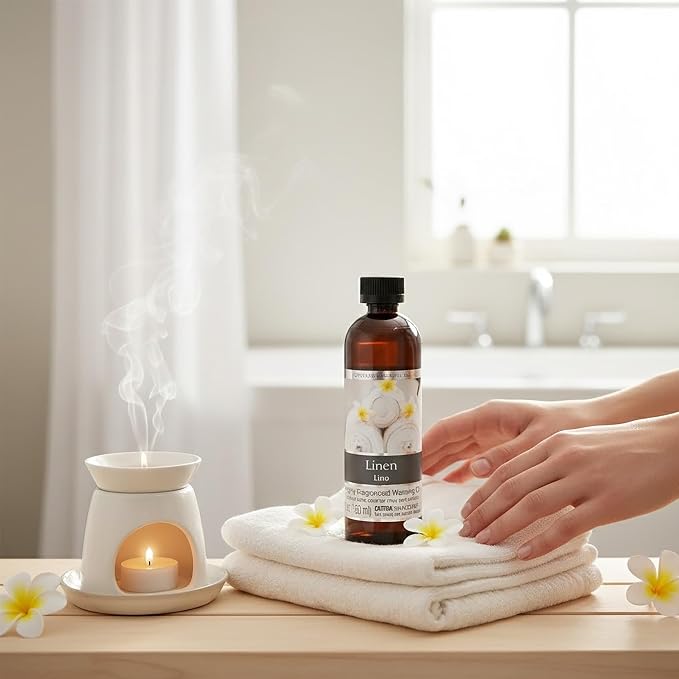 Hosley Linen Fragrance Warming Oils, Set of 2, 5oz Each. Ideal Gift for Weddings, spa, Reiki, Meditation, Bathroom Settings.P1
