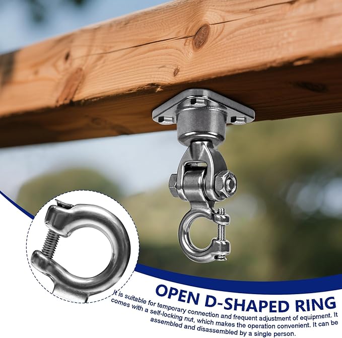 Heavy Duty Stainless Steel Swing Hanger with 360°+180°Rotation 1500LB Capacity,Triangular Fixation for Playground Hammock Chair,sandbag Porch Swing