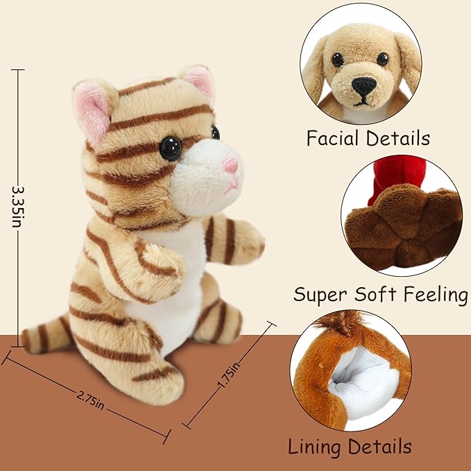 12Pcs Finger Puppet Set, Realistic Plush Animal Finger Puppet Role-Playing Story Finger Puppet Farm Animal Theme Soft Plush Toy for Kids