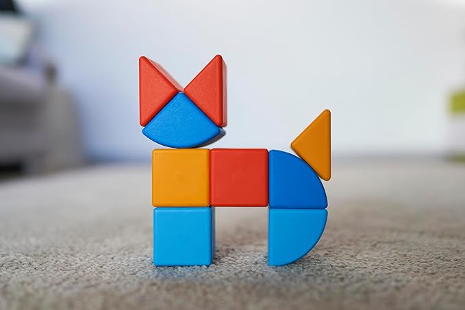 Geomag Magicube 9pcs Magnetic Blocks - Magnetic Building Blocks for Toddlers 1-3, Montessori Toys for 1+ Year Old, Autism Sensory Product, Magnets for Kids