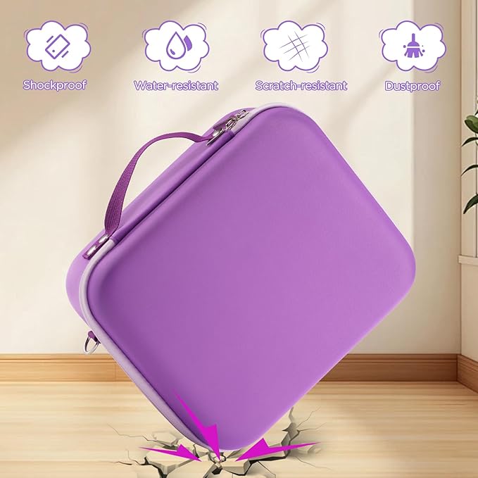 ProCase Hard Carrying Case for Little Tikes Story Dream Machine Starter Set, Kids Large Toy Bag Travel Portable Storage Box for Boy Girl Littles Character Books, Container with Shoulder Strap -Purple