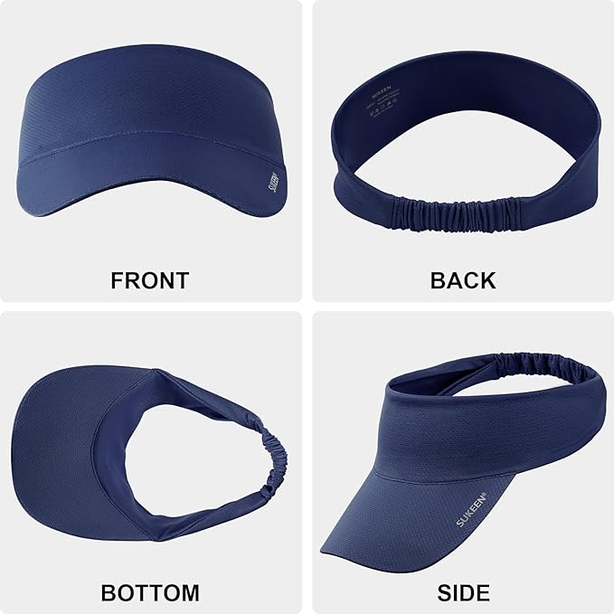 Sukeen Cooling Stretchy Sun Visor for Women Men UV Protection Cooling Hat | Lightweight quick-dry free size vizor with instant cooling, sports visor hat for golf, tennis, cycling, running, pickleball