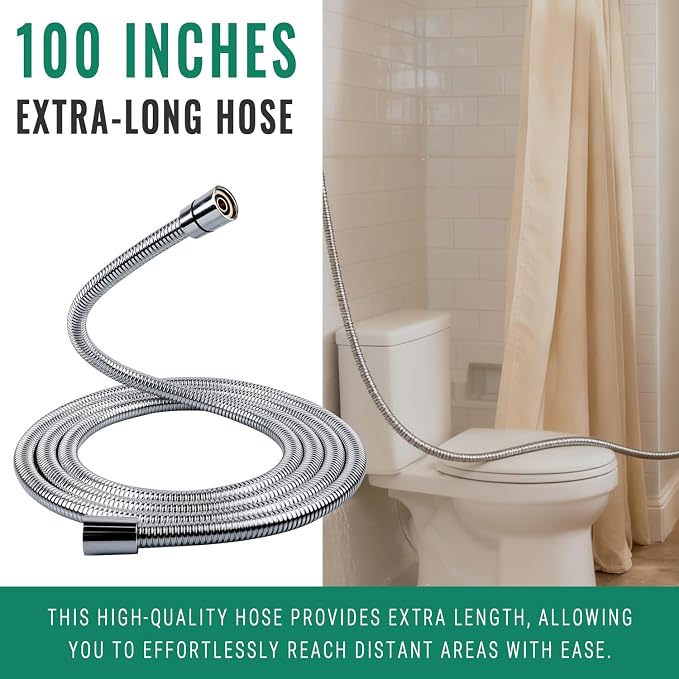 Shower Enema System with Water Control Valve and Silicone Nozzles for Deep Cleaning, Includes 100 Inches Hose for Men and Women