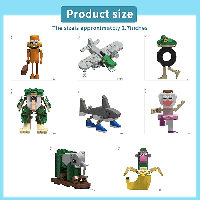 Building Toys-Tralalero Tralala Action Figure, 608PCS Italian Brainrot Meme Shark Figures Toys, Collectible Animals Figurine Doll Gifts for Fans