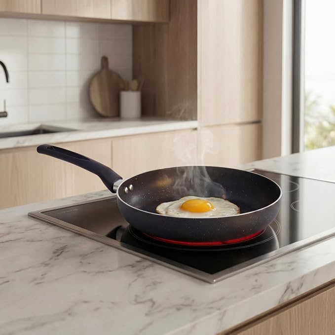 8-Inch Nonstick Frying Pan Skillet, Small Aluminum Omelet Pan for Eggs, Breakfast and Everyday Cooking, Induction Compatible Cookware for Gas, Electric and Ceramic