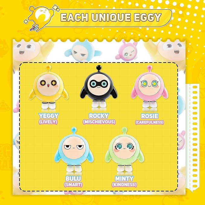 A ALPHA Eggy Party Toys, Rocky Action Figures Transformable Toys, 2-in-1 Eggy Wobbler Toys to All Ages, Cute Tumbler Toys for Kids Boys and Girls Birthday Holidays