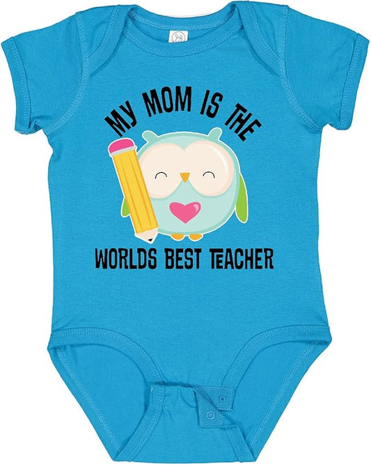 inktastic Teacher Mom School Owl Baby Bodysuit