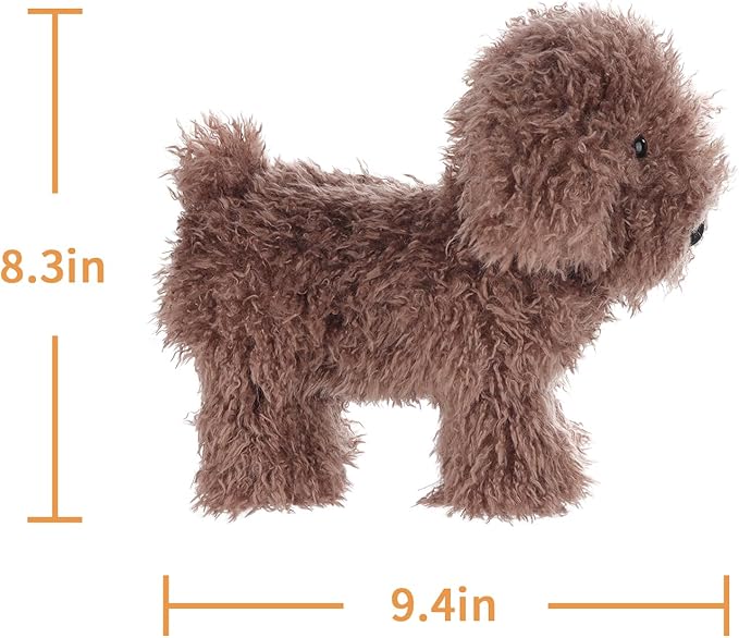 Apricot Lamb Toys Plush Dark Brown Poodle Dog Puppy Stuffed Animal Soft Cuddly Perfect for Child 8.3 Inches