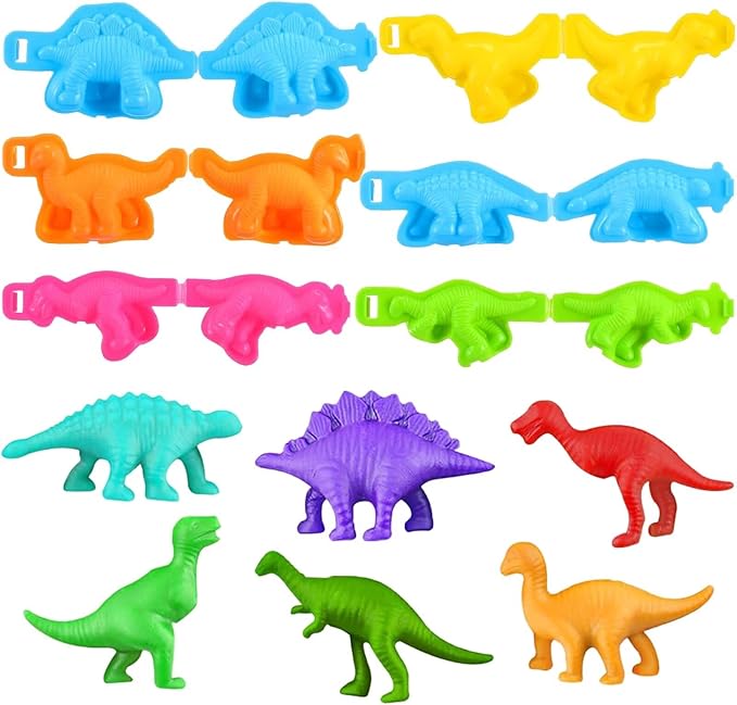Unleash Creativity with 6 Unique Dino Molds Dough Toys Dough Accessories Set.Ideal as a Gift for Kids Aged 3-4-8 Years