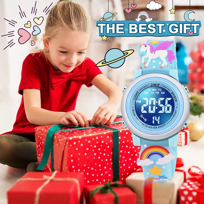 3D Cartoon Waterproof Watches for Girls with Alarm - Best Toys Gifts for Girls Age 3-12