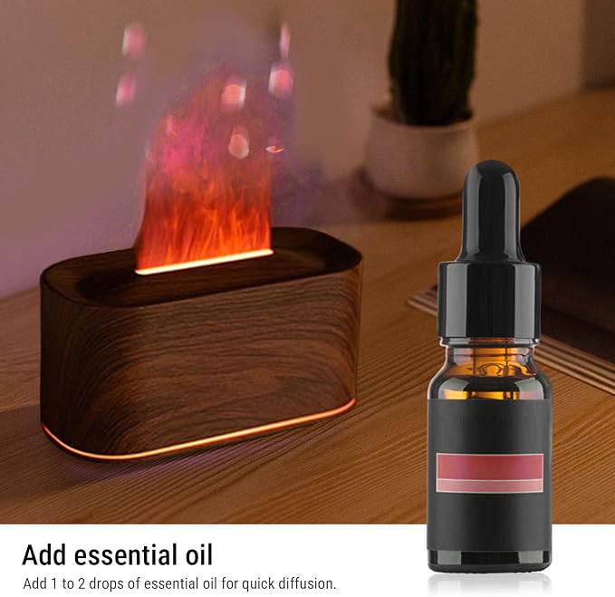 Asixxsix Essential Oil Diffuser, Aromatherapy Diffuser Cool Mist Humidifier with 7 Colors Light, Scent Aromas Diffuser, Quiet Flame Diffuser for Essential Oil, Home, Office, Bedroom (Dark Wood Grain)