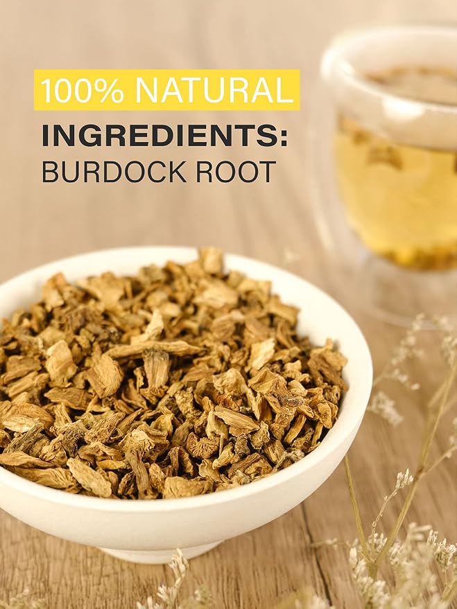 TeeLux Burdock Root Tea, Cut & Sifted, Pure Natural Dried Burdock Root Loose Leaf Tea, Caffeine Free, Premium Herbal Tea, 16oz