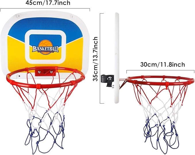 Trampoline Basketball Hoop, Teenager Basketball Hoop for Trampoline with Pump and 2 Mini Ball, Fit for Straight Pole