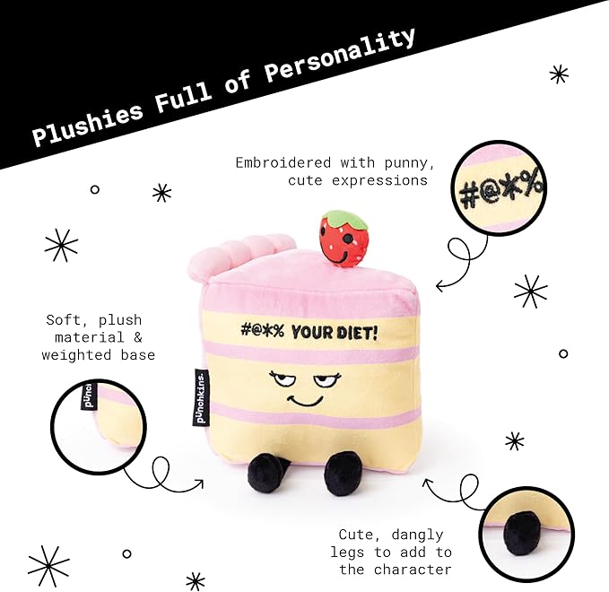 Cake Plushie - Screw Your Diet Funny & Sassy Food Plush Toy for Gifting
