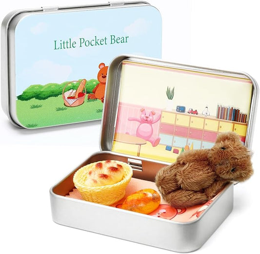Little Pocket Bear, Back to School Gift for Kids, Travel Buddy, Cute Bear Birthday Gift, Gifts for 4 5 6 7 8 Years Old Boys Girls