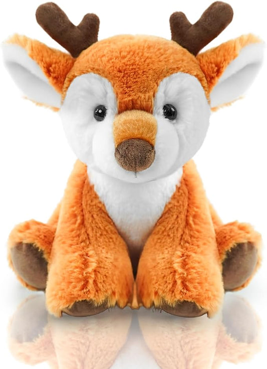 Sika Deer Stuffed Animal Toys, 8.5 Inch Soft and Cuddly Fawn Plush Animals Toy, Cute and Realistic Stuffed Animals Gifts for Boys and Girls Soft Toy for Kids