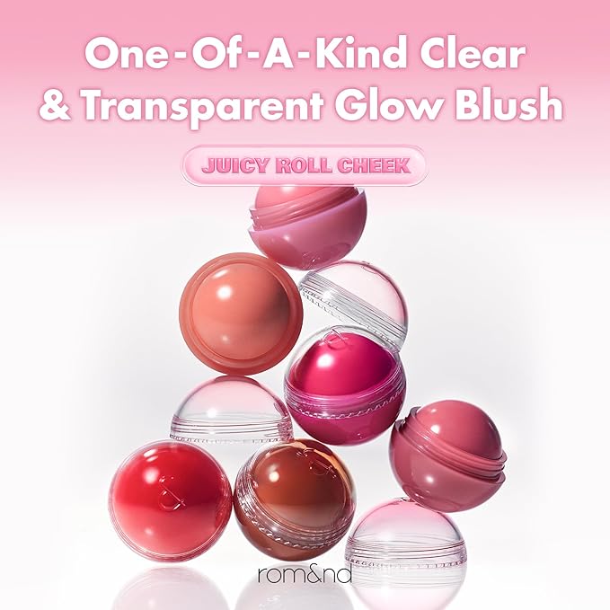 rom&nd JUICY ROLL CHEEK 06 Bare Grape | K-Beauty Liquid Blush for Natural Dewy Glow | Long-Lasting, Transparent Finish & Easy Roll-On Application