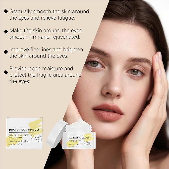 Hydration Eye Cream with Retinol and Peptide,Reduces Fine Lines and Wrinkles,Helps Improve Appearance Of Smoothness & Hydration