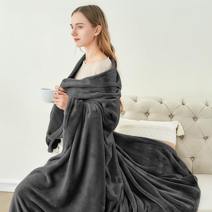 BEDELITE Fleece Blanket Soft Plush King Bed Blanket Charcoal Grey 108"x90" | Ultra Soft Fleece, Plush Microfiber, Lightweight Warmth, All Season Comfort, Fade Resistant, Machine Washable
