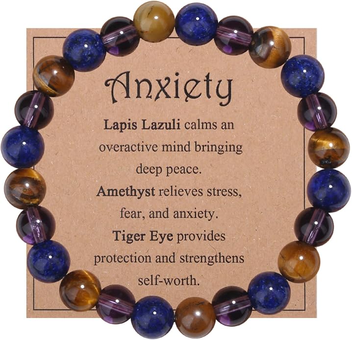 MAIBAOTA Healing Crystal Bracelet for Women Empath Protection & Safe Travel & Anxiety Relief Bracelet - New Beginnings Lucky Charms for Travel/New Job/Next Chapter
