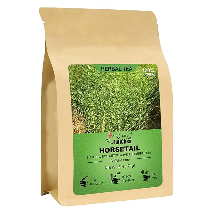 FullChea - Horsetail Tea Loose Leaf - 6oz/171g - Premium Dried Horsetail Herb For Hair & Nail - Non-GMO - Caffeine-free - Natural Cola De Caballo Hierba
