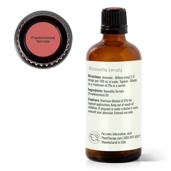 Plant Therapy Frankincense Serrata Essential Oil 100 mL (3.3 oz) 100% Pure, Undiluted, Grounding Aromatherapy and Soothing Skin Care