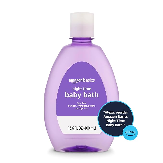 Amazon Basics Tear-Free Night-Time Baby Bath, Soothing, Lightly Scented, 13.6 Fl Oz, (Previously Solimo) (Pack of 2)