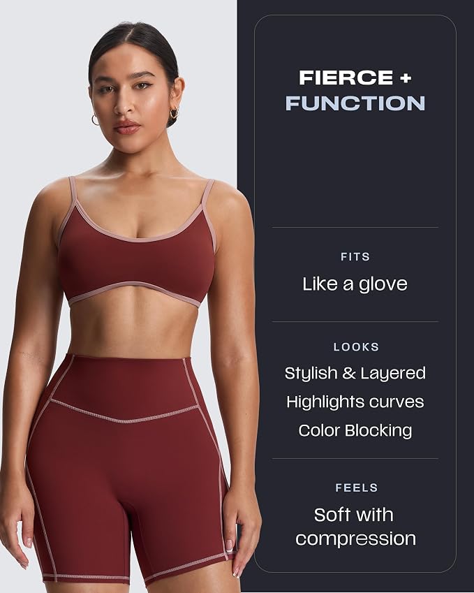 Aoxjox Lexi Lined Workout Biker Shorts for Women Tummy Control High Waisted Exercise Athletic Gym Running Yoga Short 6"