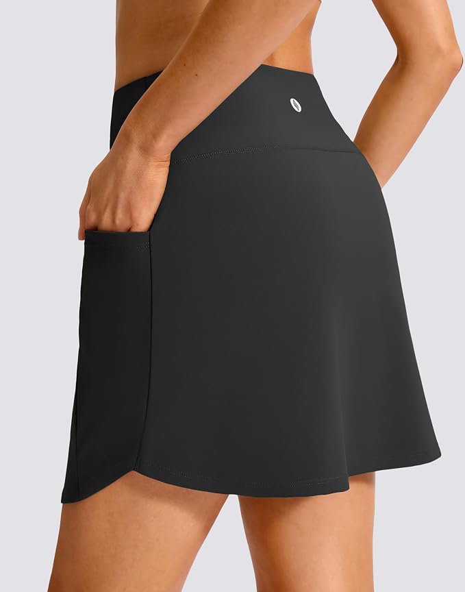 16'' Skorts for Women with 4 Pockets High Waisted Golf Skirt | Built-in Shorts, Stretch, A Line, Pickleball, Athletic, Casual, Tennis Skirt