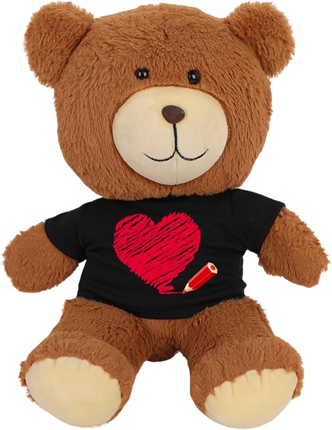 8 - Pack Black Blank T - Shirts for 17 - 18 Inch Bears | Thick DIY Stuffed Animal Canvas Clothes (Black)