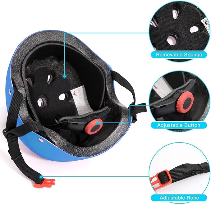Color Gradient Adjustable Kids Bike Helmet Toddler Helmets for 3-5-8-14 Years Kids Girls Boys Youth Bicycle Helmet for Scooter Balance Bike Roller Skating Skateboard