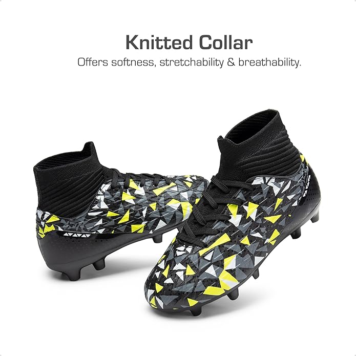DREAM PAIRS Boys Football Cleats Youth High Top Firm Ground Soccer Shoes for Little/Big Kids