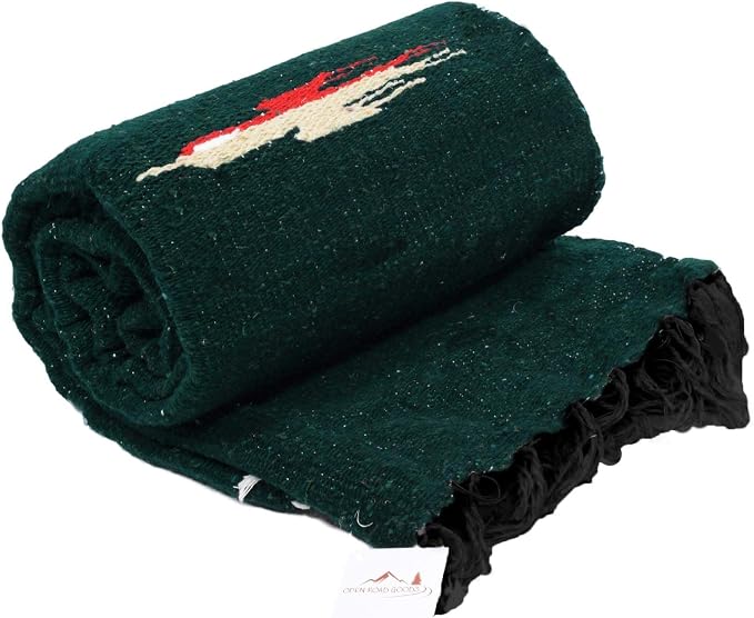 Open Road Goods Mexican Thunderbird Yoga Blanket, Handwoven Throw for Yoga, Meditation, and Home Décor – Versatile Blanket for Beach, Picnic, Camping, or Outdoor Use