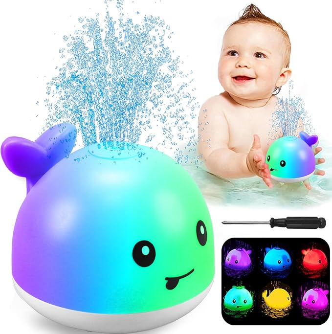 ZHENDUO Baby Bath Toys, Rechargeable Bath Toys, Whale Spray Water Bath Toy, Sprinkler Bathtub Shower Toys for Toddlers Kids Boys Girls, Pool Toy for Baby (White-A)