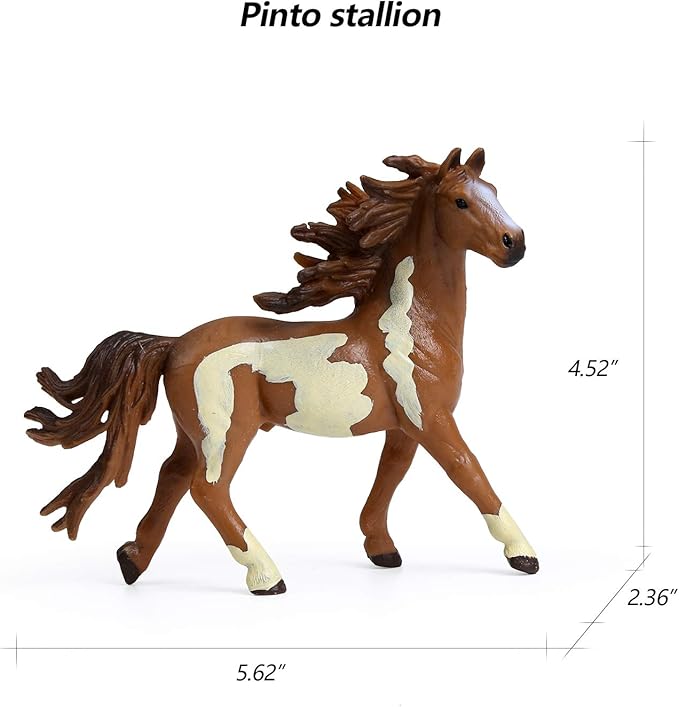 UANDME 8PCS Big Mare and Stallion Toy Figures, Plastic Horse Figurines, Animal Toys for Girls and Boys, Club Cake Topper Party Decoration