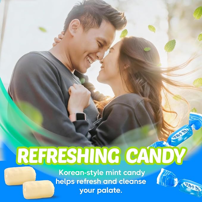 COELO Peppermint Candy 9.87oz (280g) | Korea Traditional Mint Flavor Hard Candy | After Meal Office Pantry Travel Camping Party | Sharable Size On-The-Go K-Food Individually Wrapped Korean Snack 박하사탕