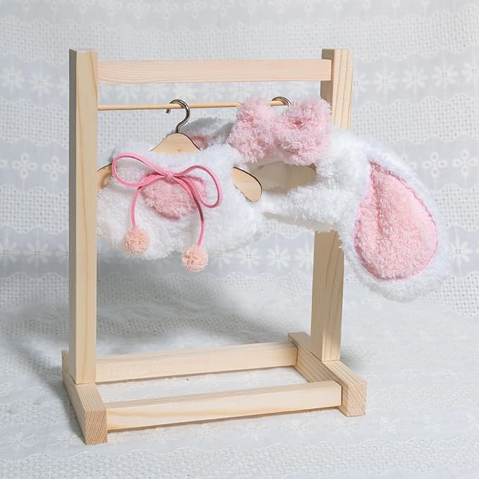 Plush Doll Clothes for Labubu - Cute Animal 17cm Doll Clothing, Premium Doll Accessories Clothes for Collectors or Display - Kawaii Big Eared Bunny Costume (No Dolls)