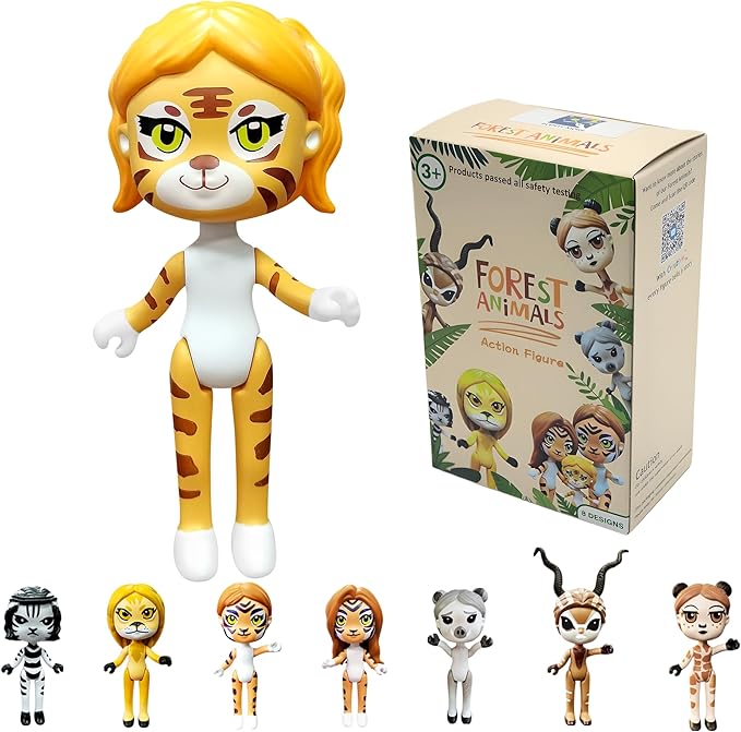 PLENTY MORE Forest Animal Theme Series Action Figure - 3.5 inches/8cm Collectible Action Figure, Creative Forest Animal Toy, Educational & Fun Play for Ages 3+, Safe & Non-Toxic (Tiggy The Homeless)