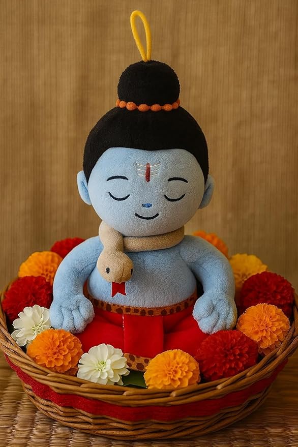 MODI Toys Mini Bundle - 7 Small Mantra Singing Plush Toys: Shiv Shankar, Durga Devi, Saraswati, Laxmi, Baby Ganesh, Hanuman & Krishna - Perfect Diwali Hindu Gifts